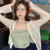 上衣防晒开衫 无袖 外穿设计感小众褶皱背心短款 ins辣妹吊带女夏季