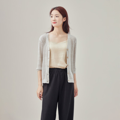 onrays|100%汉麻九分袖针织衫