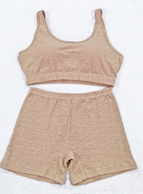 onrays||100%汉麻女士运动文胸四角平角内裤打底裤套装抗菌透气