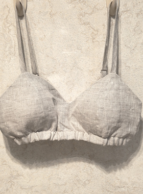 onrays|100%汉麻轻薄透气吸汗无钢圈内衣抗菌透气宽松梭织文胸