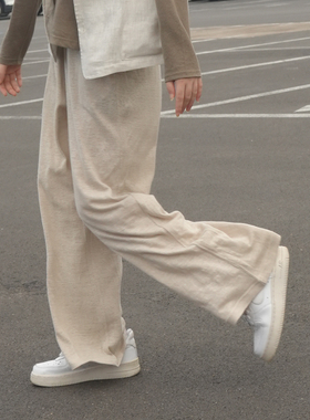 onrays|100%汉麻轻薄透气吸汗宽松柔软阔腿喇叭裤长裤