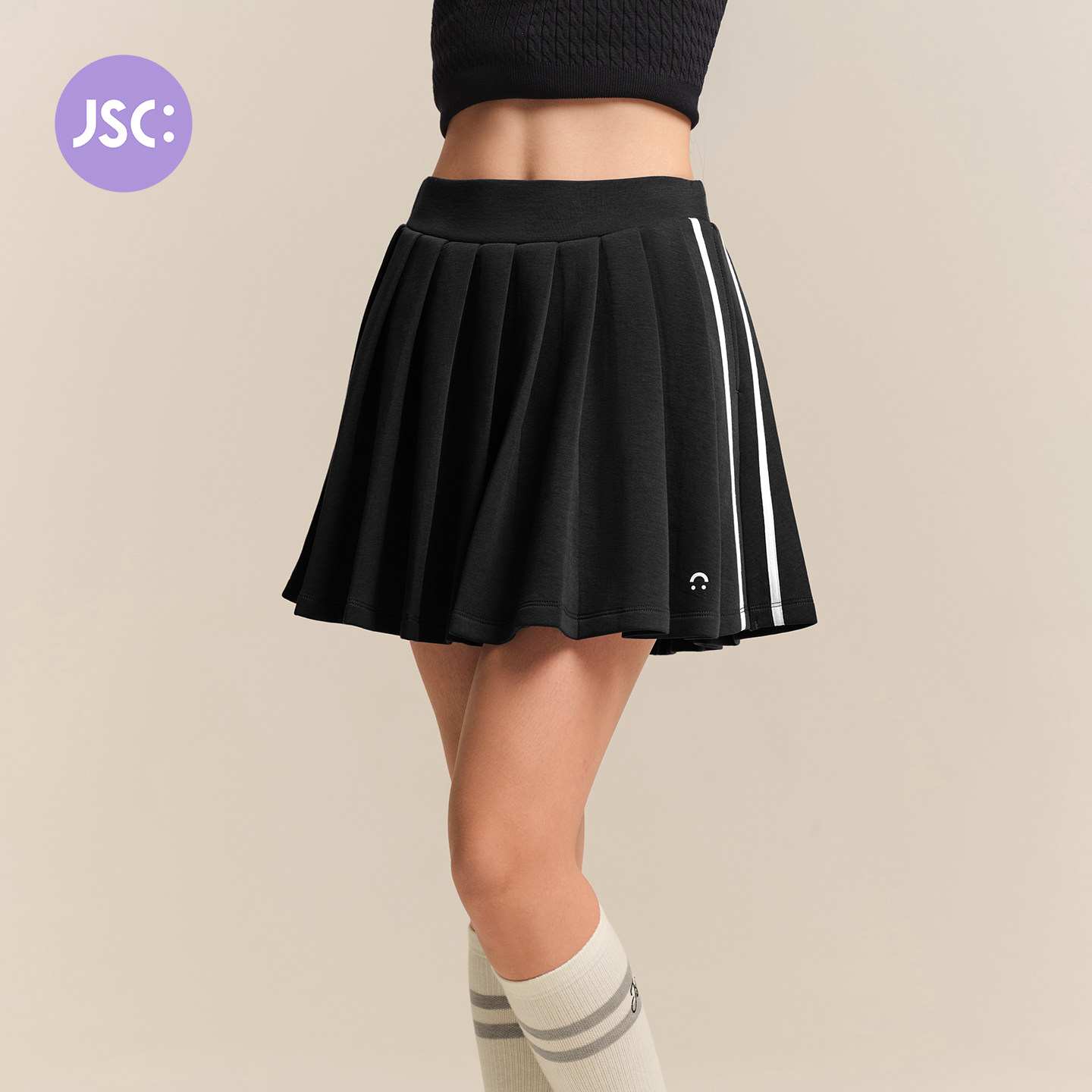 JSC秋冬羊毛收腰显瘦百褶高尔夫图片