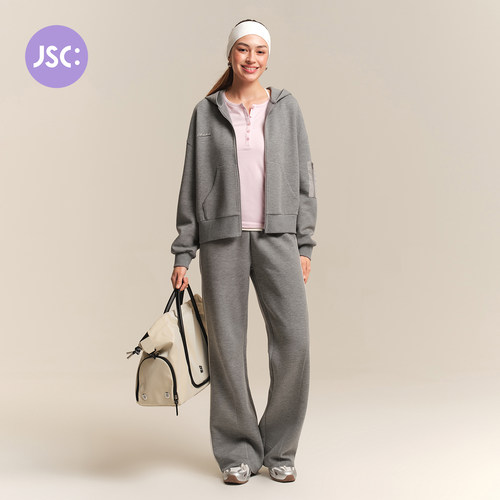 JSC秋冬连帽卫衣阔腿裤套装女