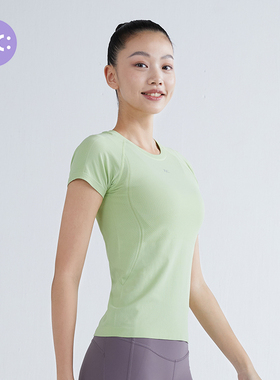 JSC修身无缝运动T恤衫女夏短袖Seamless高弹跑步薄荷曼波健身上衣
