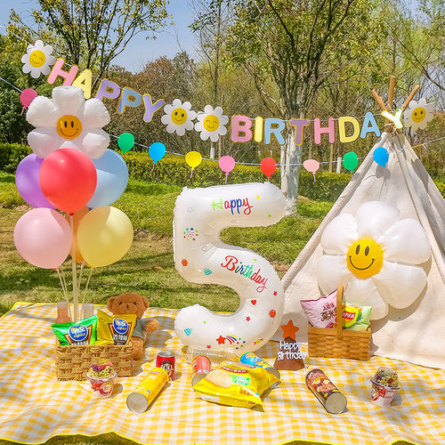 新喜马卡龙户外野餐露营生日装饰