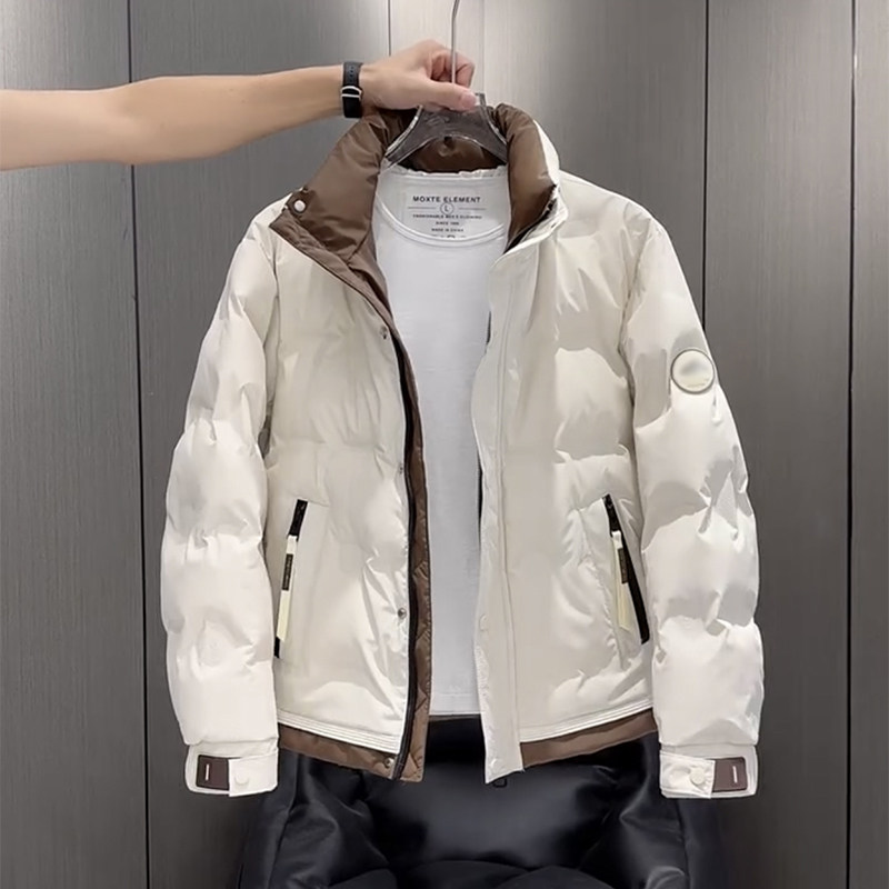 加厚保暖羽绒服男冬季2023新款短款男士外套潮牌韩版帅气白鸭绒潮