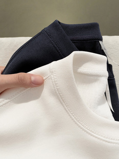 460G卫衣银狐绒男冬款2023新款秋季加绒打底衫纯色内衬情侣装