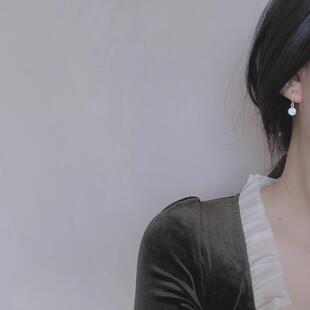 复古简约车花耳钩裸钻耳环轻奢气质百搭小香风日常名媛风锆石耳钩