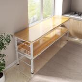 厨房多功能置物架落地切菜桌子多层备餐桌长条微波炉锅具收纳架子