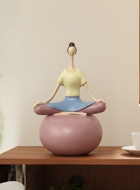 卡通瑜伽人物桌面装饰摆件