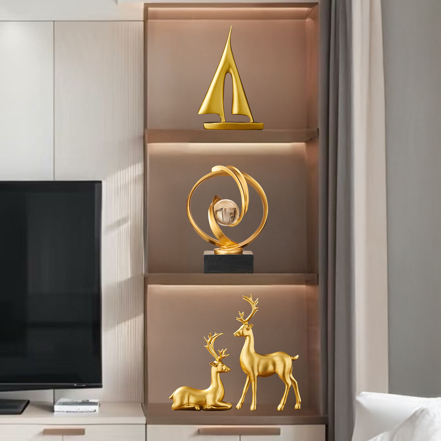 电视柜摆件轻奢高档客厅开放格高级感小众玄关酒柜餐边柜家居装饰,家居饰品,装饰摆件,淘宝优惠券,粉丝福利购,淘宝优惠卷