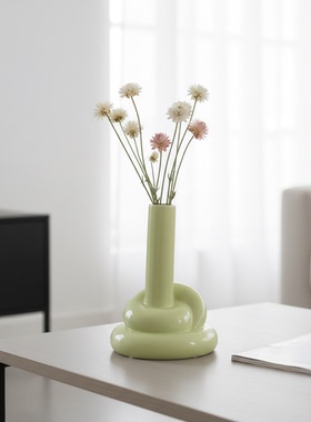 创意简约现代客厅绿色花瓶摆件
