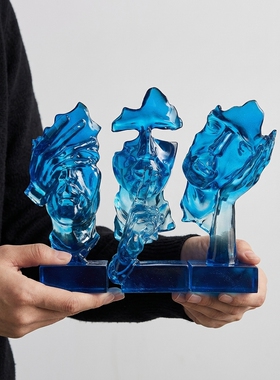 现代简约蓝色抽象设计师款摆件