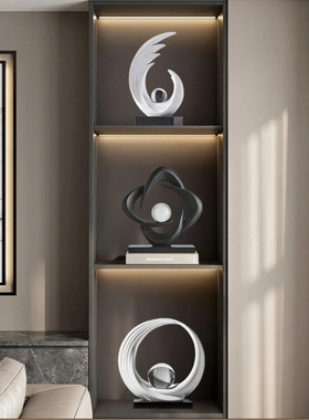 高级感小众电视柜玄关艺术摆件