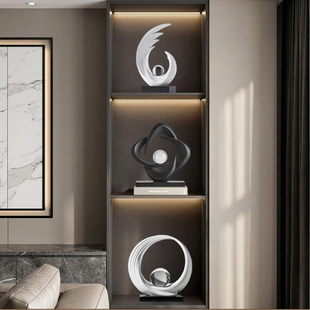 现代简约客厅摆件高端大气电视柜开放格玄关高级感小众艺术装饰品