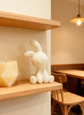 可爱治愈兔子毛绒桌面摆件礼物