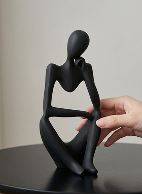 创意简约黑色抽象人物摆件