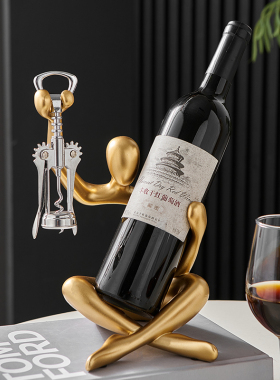 抽象人物酒柜红酒架小众装饰品