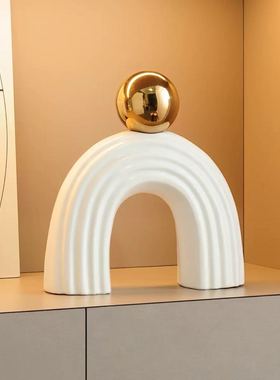 北欧设计师陶瓷拱门客厅摆件