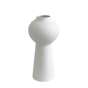 法式小口素烧白色陶瓷花瓶水养轻奢高级感简约客厅插干花软装摆件