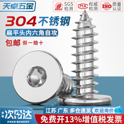 【13%专票】304扁平头自攻螺丝
