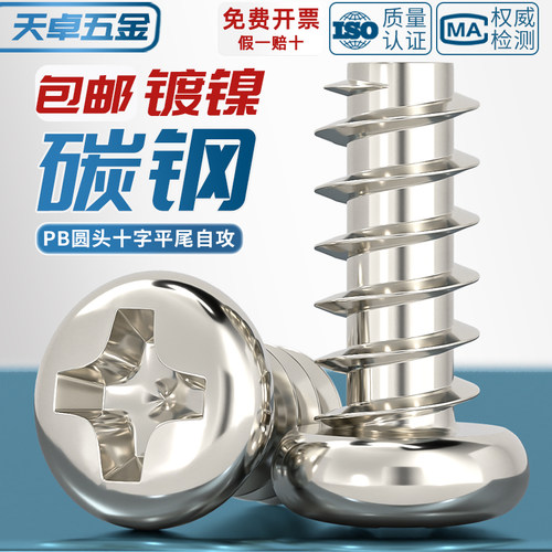 【全网热销】加硬镀镍平尾自攻