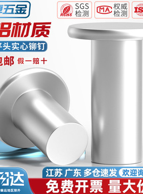 铝平头实心铆钉平帽铆钉GB109手打敲击式柳钉平卯M2M3M4M5M6M8mm