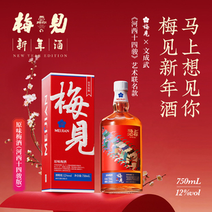 梅见X文成武联名款原果青梅酒12度750ml微醺梅子酒浸泡酒宴请果酒