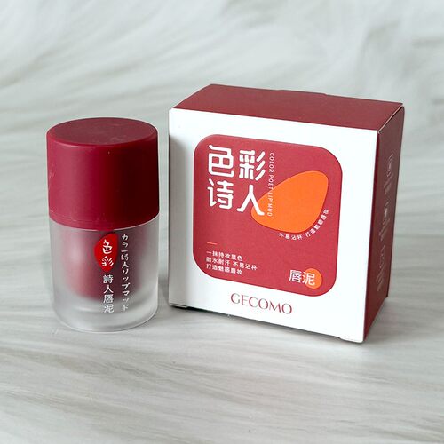 GECOMO色彩诗人唇泥雾面哑光唇釉浓郁显色显白唇泥口红不沾杯