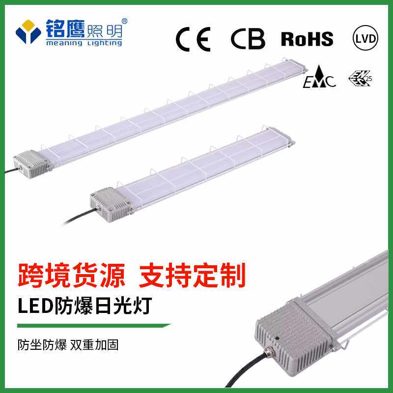 led防爆日光灯厨房化仓库厂房工业加油站一体隔爆型日光灯