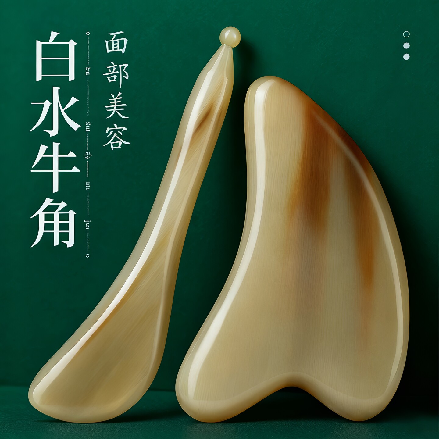 天然白水牛角刮痧板拔筋棒脸部提拉全身通用面部美容专用正品免压