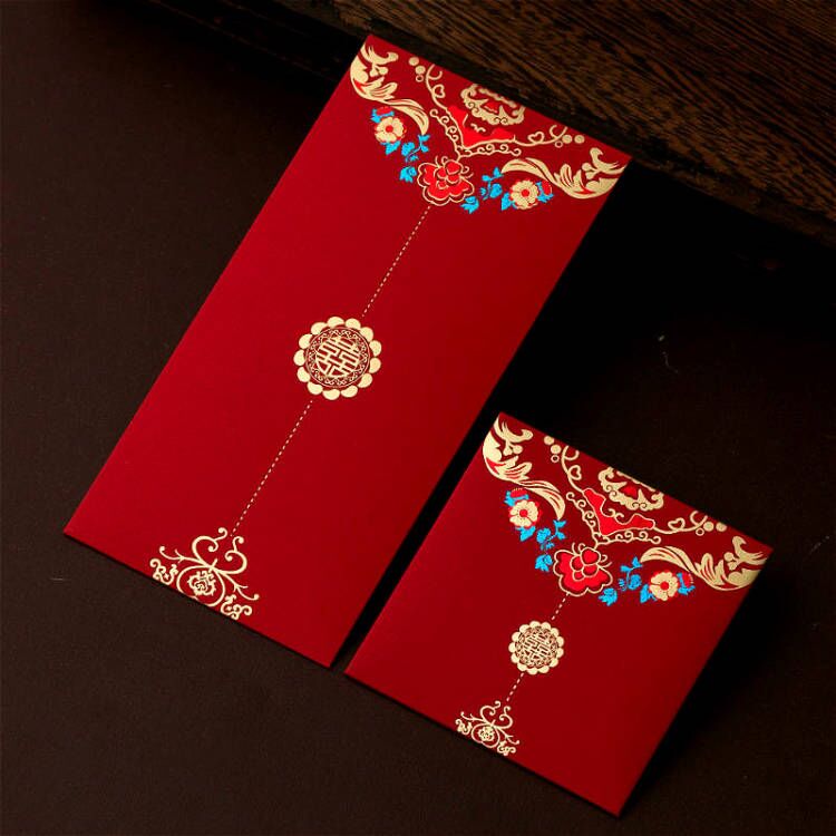 新款烫金结婚红包袋喜字开门利是封创意个性大号小号硬纸大号万元