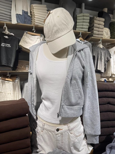 修身 拉链bm卫衣女明星同款 外套休闲上衣 连帽短款 BrandyGirl春秋款