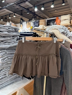 BrandyGirl美式 复古绑带bm半身裙女高腰显瘦A字裙百搭短裙蛋糕裙