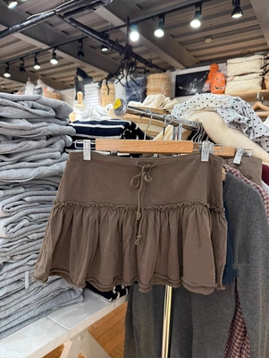 BrandyGirl美式复古绑带bm半身裙女高腰显瘦A字裙百搭短裙蛋糕裙