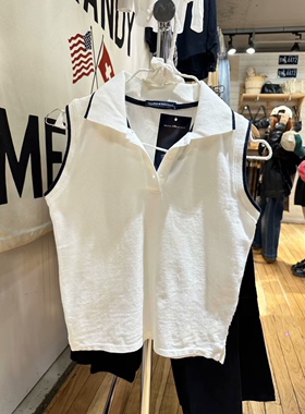 Brandy Girl新款美式polo领无袖背心女bm翻领马甲修身辣妹上衣ins