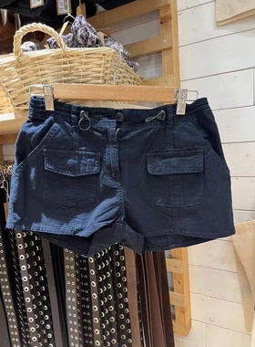 Brandy Girl新款美式辣妹风bm工装短裤女弹力腰头口袋运动五分裤