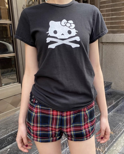 BrandyGirl新款HelloKitty猫咪印花bm短袖t恤女修身显瘦纯棉上衣