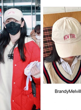 Brandy Girl宋祖儿同款鸭舌帽字母刺绣遮阳帽bm风棒球帽防晒帽女