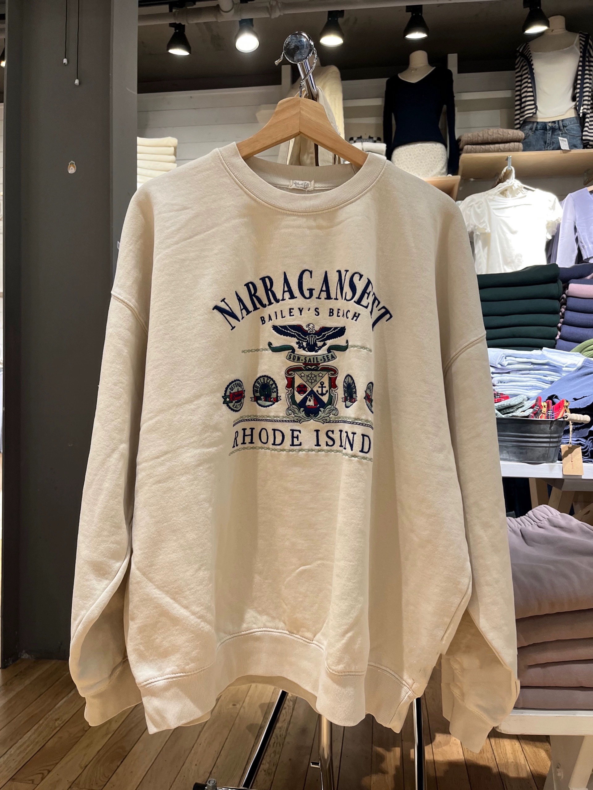 Brandy Girl美式复古老鹰重工刺绣bm卫衣女圆领宽松加绒外套上衣