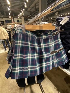 Brandy 格子半裙bm百褶裙皮扣高腰短裙A字裙半身裙 Girl虞书欣同款