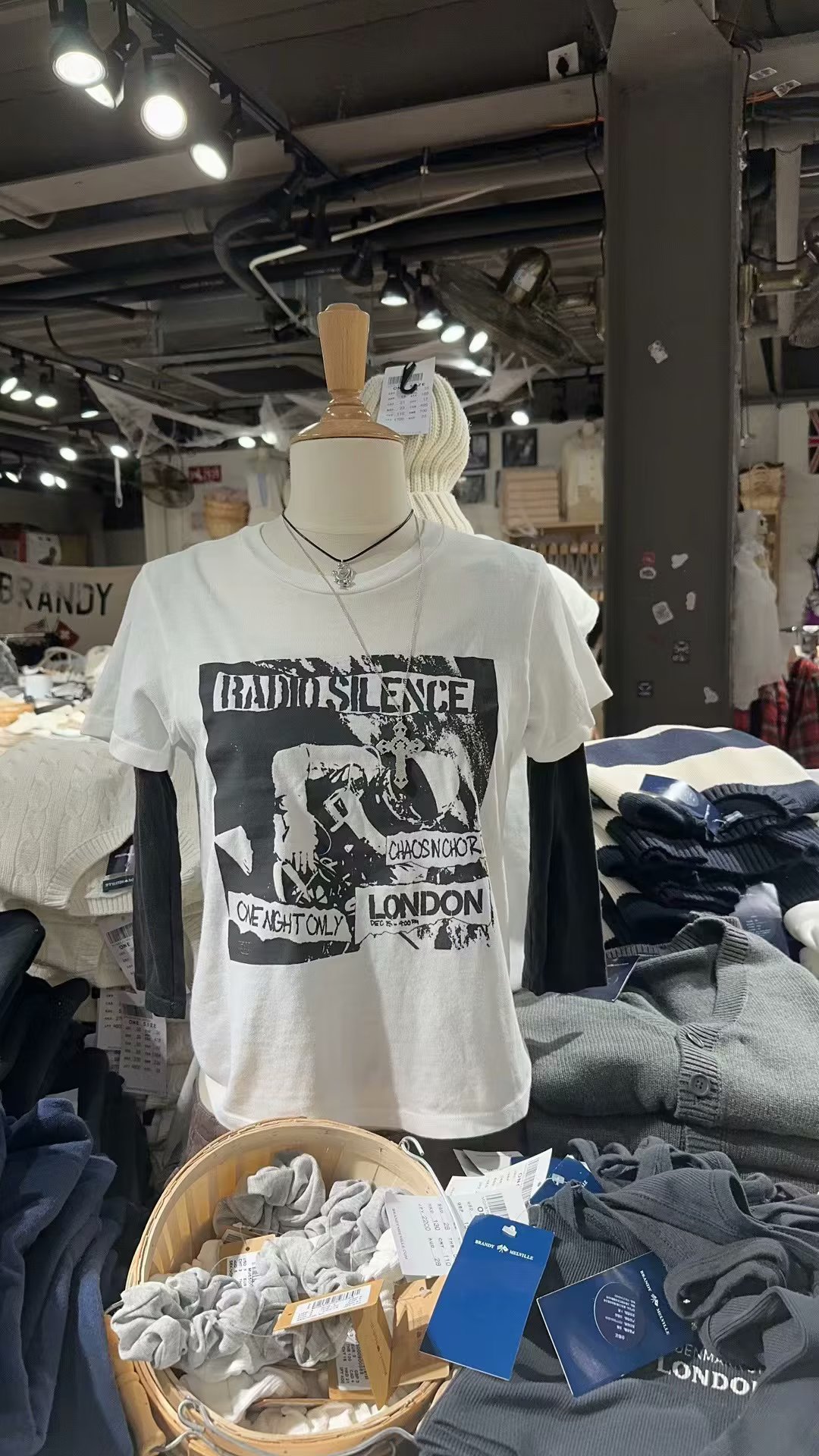 BrandyGirl新款吉他手字母印花bm短袖T恤女美式复古百搭显瘦上衣