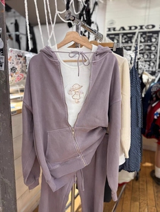 BrandyGirl欧阳娜娜同款 上衣潮 连帽bm卫衣女外套宽松显瘦拉链开衫