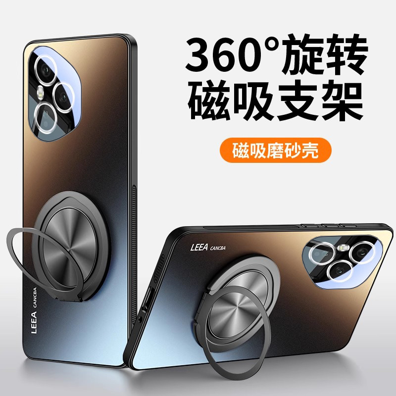 适用荣耀400pro手机壳新款honor400系列磁吸全包镜头外壳高级感商务保护套防摔新品专用支架华为四百por男女