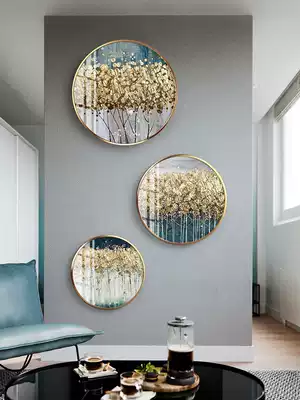Modern light luxury circular decorative painting Nordic porch hanging painting corridor aisle mural atmosphere abstract high-grade living room painting