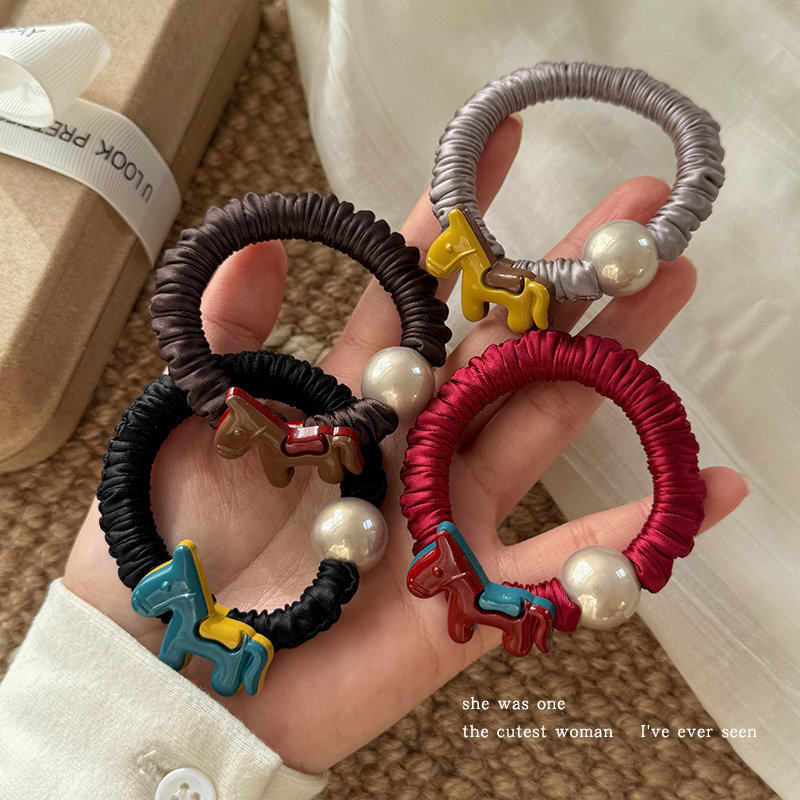 高级感褶皱小肠发圈女小马仿珍珠头绳高弹力橡皮筋扎马尾发绳发饰,饰品/流行首饰/时尚饰品新,发饰,淘宝优惠券,粉丝福利购,淘宝优惠卷