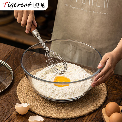 和面盆家用加深带盖食品级玻高硼硅璃加厚专用特大号厨房揉面发面