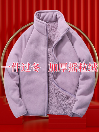 羊羔绒外套女加厚秋冬季奥利绒抓绒衣加绒上衣女开衫摇粒绒卫衣男