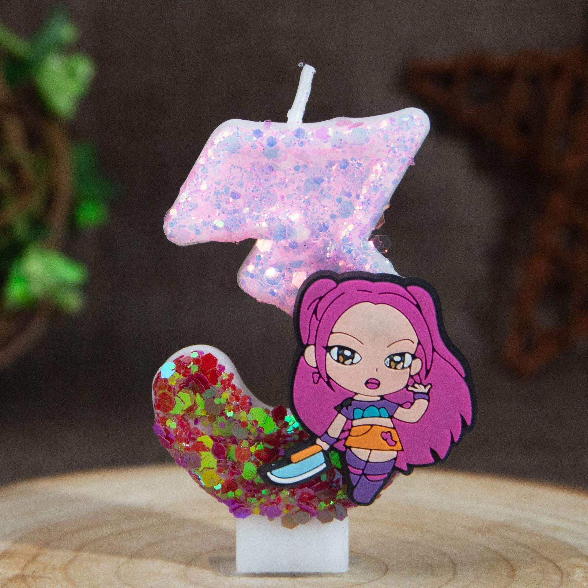 猎魔女团米拉temu希音生日蜡烛数字蛋糕派对节日用品数字蜡烛0-9