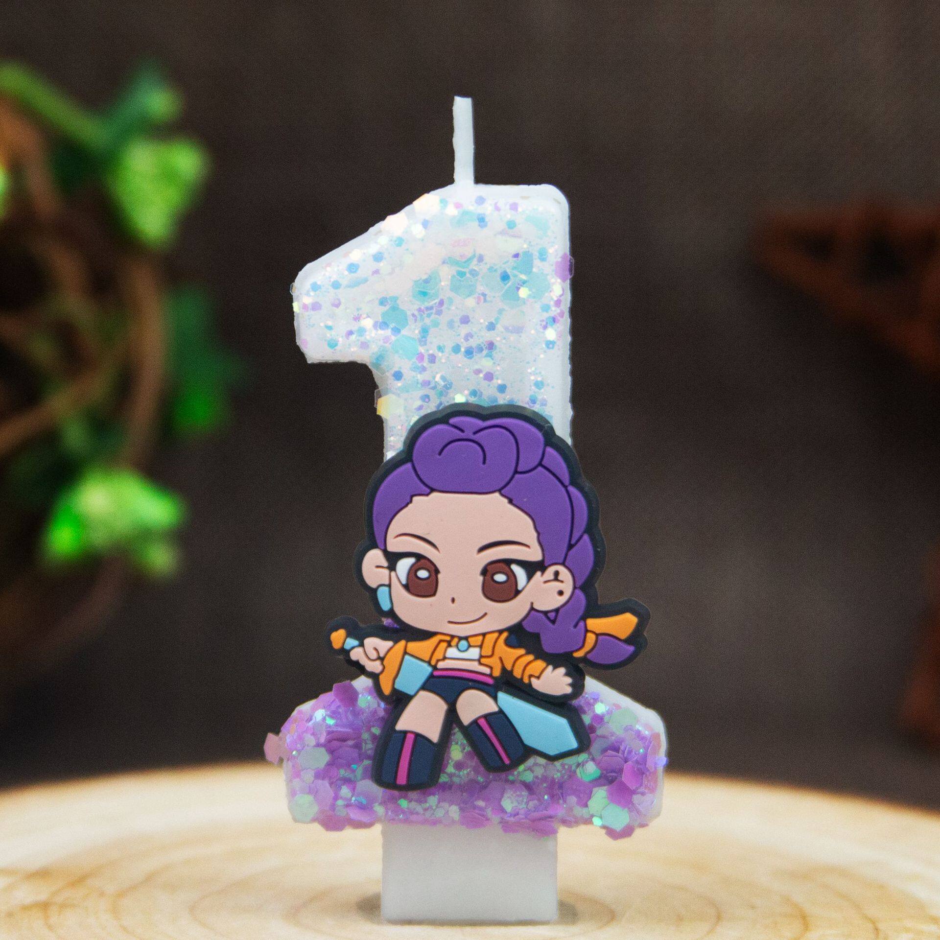 卡通猎魔女团鲁米跨境电商专供生日蜡烛数字节庆蛋糕派对数字蜡烛